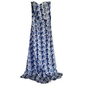 Charles Henry Women's Dress S Strapless Blue Maxi Tulip hem Skirt Casual